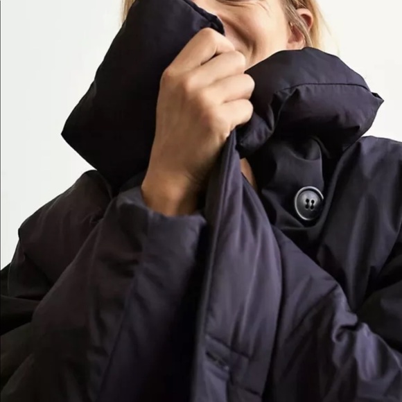 Free People Coat Maxi Downtown Duvet Puffer Adjustable Waist Black - Picture 4 of 7